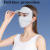 1 Sun Protection Fishing Hat Foldable Ponytail Hat Outdoor Ice Silk Breathable Sunscreen Full Face With Hood Camping