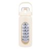 Glass Water Bottle Sports Water Bottle Motivational Water Bottle Water Intake Tracker Bottle with Straw Time Marker Silicone Sleeve Handle for Gym Wor