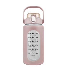 Glass Water Bottle Sports Water Bottle Motivational Water Bottle Water Intake Tracker Bottle with Straw Time Marker Silicone Sleeve Handle for Gym Wor (Capacity: 32OZ, Color: Coffee)