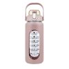 Glass Water Bottle Sports Water Bottle Motivational Water Bottle Water Intake Tracker Bottle with Straw Time Marker Silicone Sleeve Handle for Gym Wor