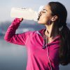 Glass Water Bottle Sports Water Bottle Motivational Water Bottle Water Intake Tracker Bottle with Straw Time Marker Silicone Sleeve Handle for Gym Wor